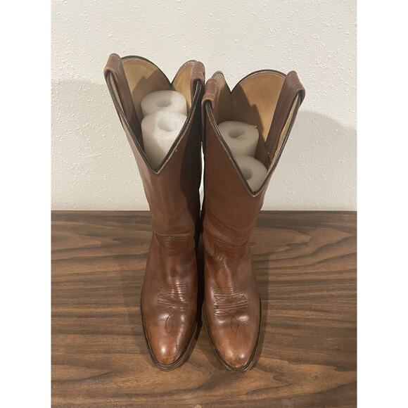 Vintage Black Label FRYE 2341 Men’s 9 D Brown 15" Leather Cowboy Boots RARE - Picture 5 of 16